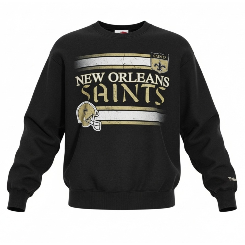 Mitchell & Ness‎ New Orleans Saints Crewneck Sweatshirt Men's Small NFL B44